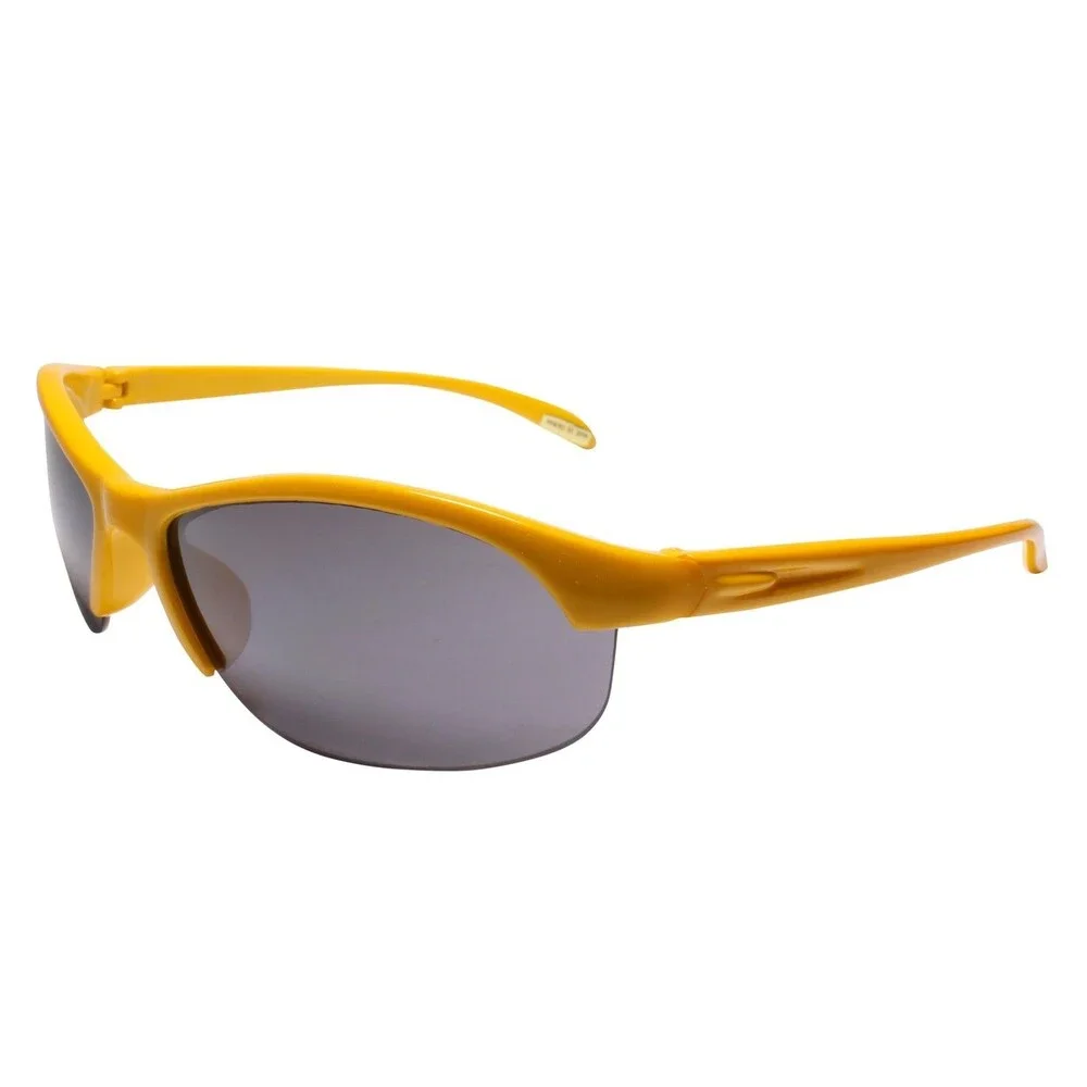 Motorcycle Riding Biker Lightweight Semi Rimless Yellow Wrap Sport Sunglasses